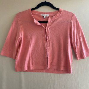 LK Bennett Pink Mid Length Sleeve Cropped Cardigan